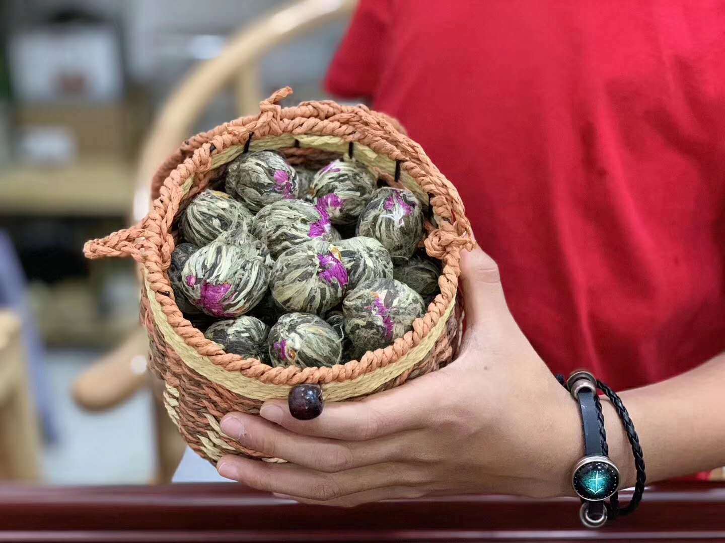 花艺茶球 Flowering Tea - Hand-Tied Natural Green Tea Leaves & Edible Flowers - 12 Count - Image 5