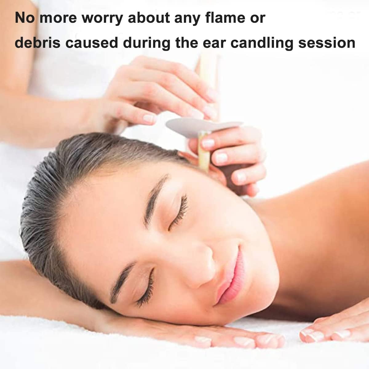 耳烛 Natural Beeswax Ear Candles 10 pc for ear Wax Removal Cleaning Tool Kit, with Cotton Swabs & Protective Disk - Image 9