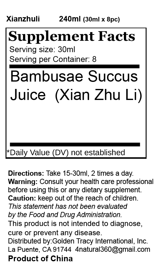 Xian Zhu li /bamboo juice /bambusae Succus Juice 30ml x 8pc 鲜竹沥 - Image 5